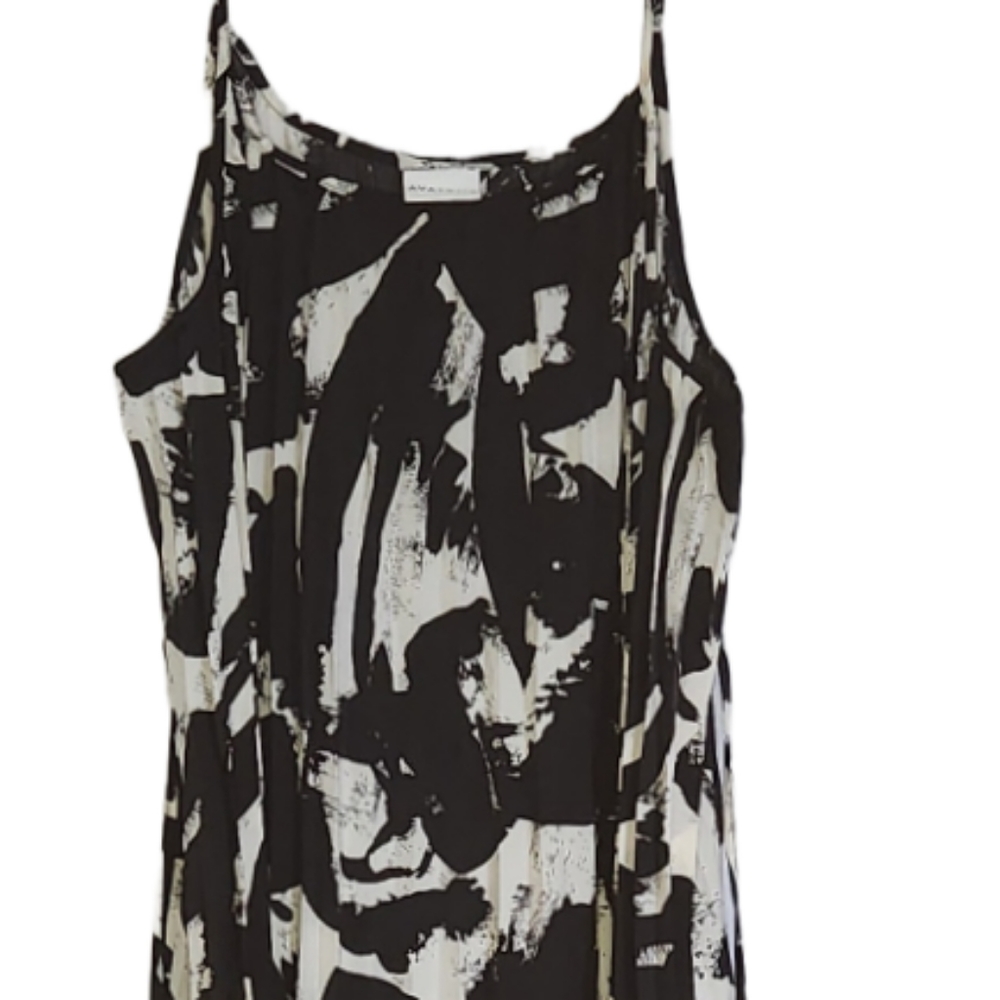AVA &VIV Black Printed Maxi  Tank Dress Size 2X